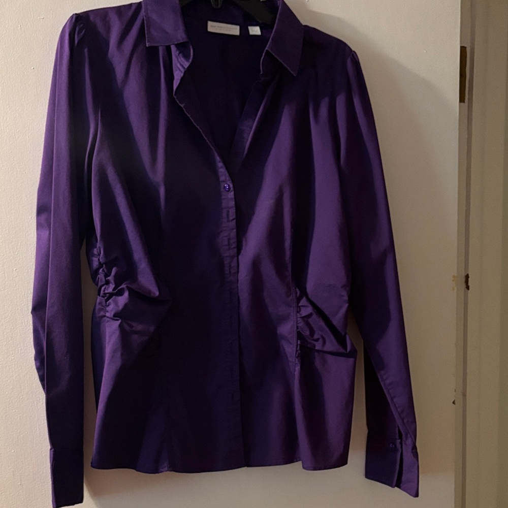 New York & Company Purple Button Down Shirt